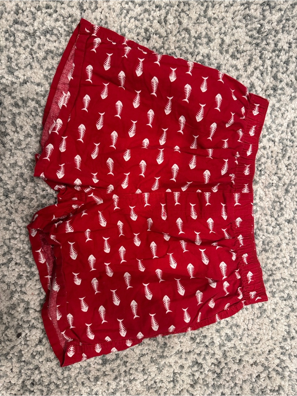 Old Navy Red Fishbone-Print Athletic Shorts